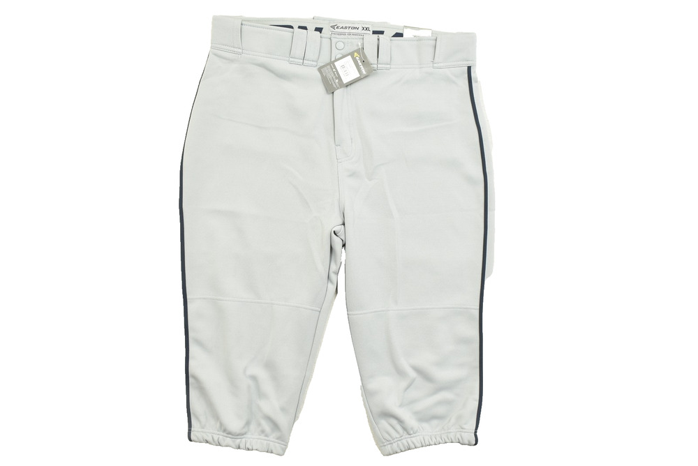 Easton Pro+ Knicker Piped Baseball Pants Gray Navy Adult Size XXL 40-41 NEW TAGS
